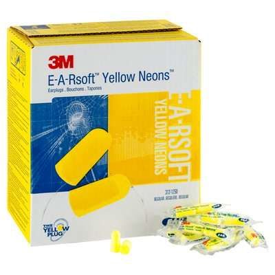 3M EARsoft Yellow Neons Uncorded Earplugs Poly Bag 3121250