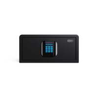 Black hotel safe box with spring loaded door