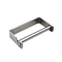 Stainless steel toilet roll holder - silver