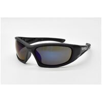 Eyres by Shamir BERCY Matt & Shiny Black Frame Polarised Grey Blue Mirror Lens Safety Glasses