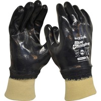 Blue Knight Nitrile Fully Dipped Gloves with Knit Wrist Retail Carded 12x Pack