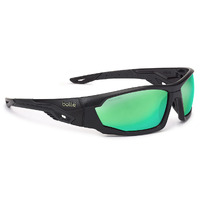 Bolle Safety Mercuro Polarised Safety Glasses Black frame with green flash mirror lens