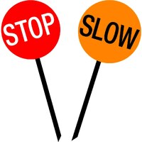 Stop/Slow Baton with Extendable Aluminium Handle Class 1 Reflective 450mm