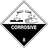 Corrosive 8 Hazchem Sign 270x270mm Metal