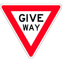 Give Way Traffic Safety Sign Aluminium Triangle 750mm