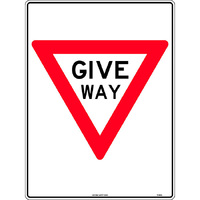 Give Way Triangle Traffic Safety Sign Metal 600x450mm