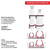 Stainless Oxy Acetylene 1x160-230mm 1x245-375mm Bottlechock Kit